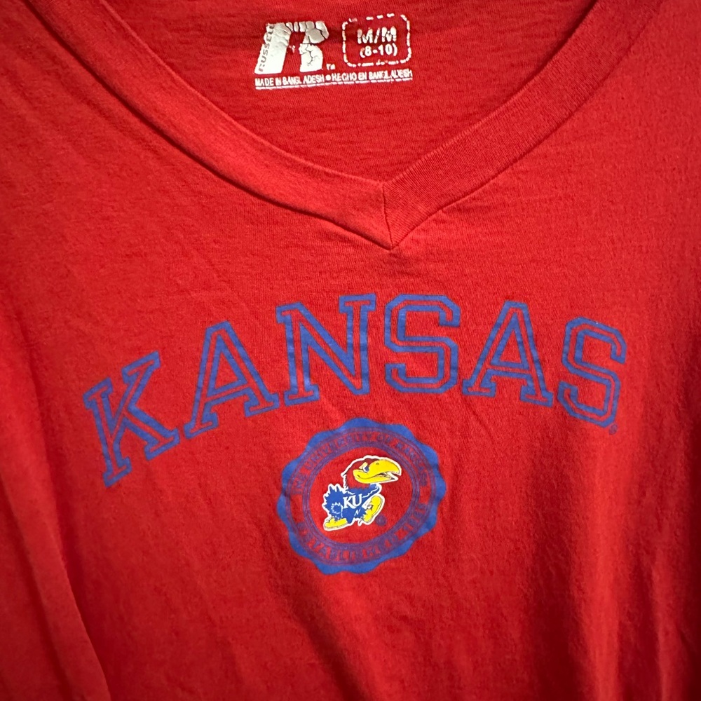 Russell Athletic Red Kansas University‎ Jayhawks T-Shirt Size Medium - Picture 6 of 6
